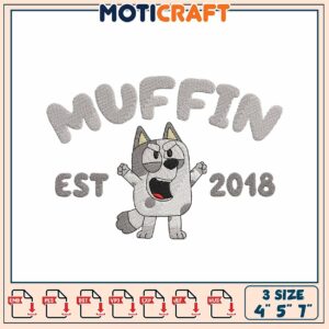 Muffin Dog Embroidery Design 4x5x7
