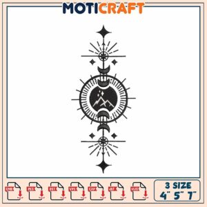 Mountain Moon Embroidery Design