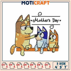 Mothers Day Puppy Embroidery Design