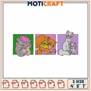 Mother Animal Embroidery Designs 4x5x7