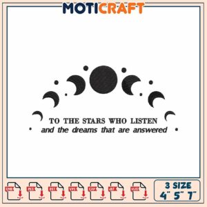 Moon Phases Embroidery Design