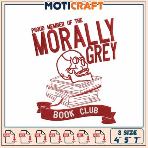 Morally Grey Book Club Embroidery Design