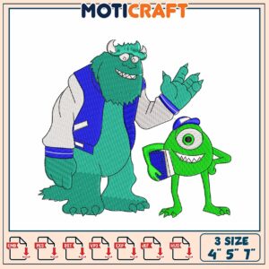Monsters Inc Embroidery Designs 4x5x7 Inch
