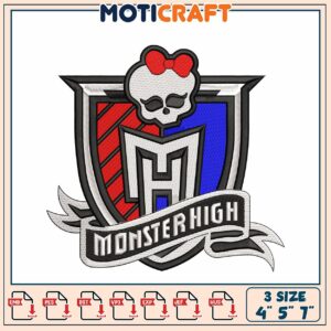 Monster High Embroidery Design 4x5x7 Inch