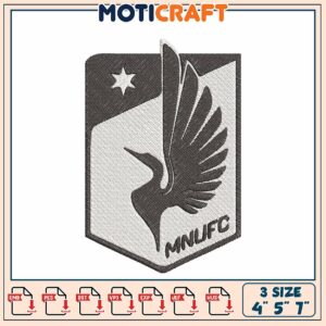 MNUFC Embroidery Design 3 Sizes 4x5x7 Inch