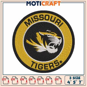 Missouri Tigers Embroidery Patch Design Multiple Sizes Available