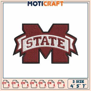 Mississippi State M Embroidery Design