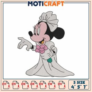 Minnie Mouse Wedding Embroidery Design