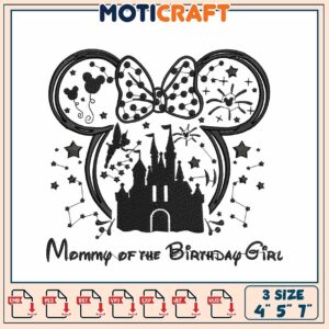 Minnie Mouse Mommy Birthday Embroidery Design