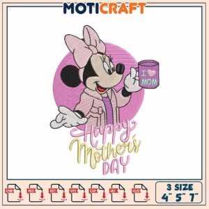 Minnie Mouse Mothers Day Embroidery