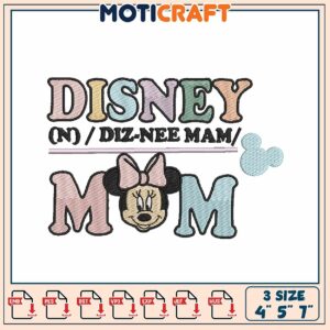 Minnie Mouse Mom Disney Embroidery Design