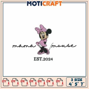 Minnie Mouse Mama Embroidery Design