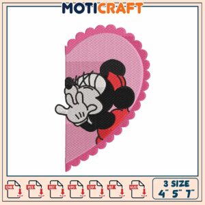 Minnie Mouse Heart Embroidery Design