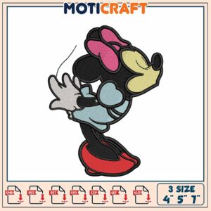 Minnie Mouse Embroidery Design Pattern for All Machines Sizes 4 to 7