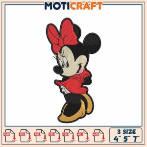 Minnie Mouse Embroidery Design in Multiple Sizes for Crafts