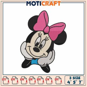 Minnie Mouse Embroidery Design in Three Size Options for Crafts