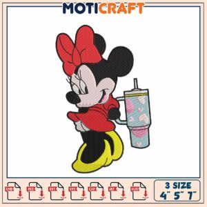 Minnie Mouse Embroidery Design for Fun Craft Projects 4 to 7 Inch