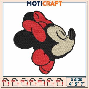 Minnie Mouse Embroidery Design for Machine 3 Sizes Available