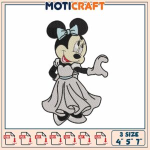 Minnie Mouse Dress Embroidery Design