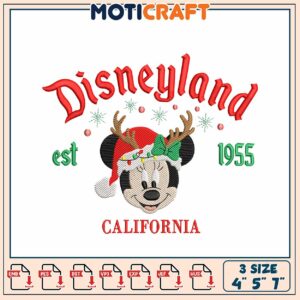 Minnie Mouse Disneyland Christmas Embroidery