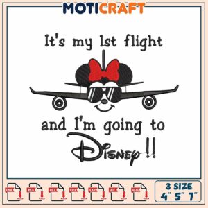 Minnie Mouse Disney Trip Embroidery Design