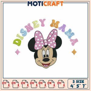 Minnie Mouse Disney Mama Embroidery Design