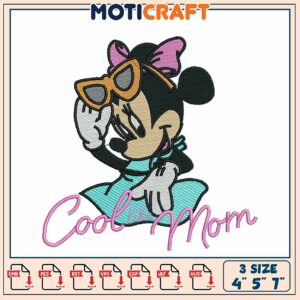 Minnie Mouse Cool Mom Embroidery Design