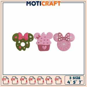 Minnie Mouse Cupcake Embroidery Designs