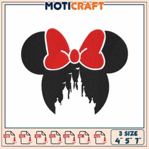 Minnie Mouse Castle Embroidery Design