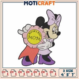 Minnie Mouse Best Mom Embroidery Design
