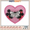 Minnie Mickey Heart Embroidery Design