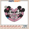 Minnie Mickey Heart Embroidery Design 4x5x7