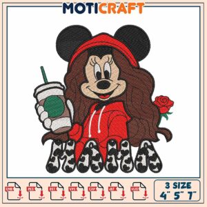 Minnie Mama Hoodie Embroidery Design