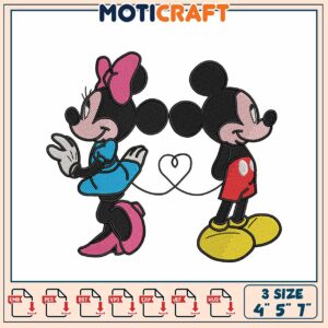 Minnie & Mickey Mouse Embroidery Design