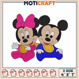 Minnie & Mickey Baby Embroidery Designs