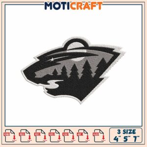 Minnesota Wild Embroidery Design 3 Sizes