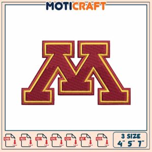 Minnesota M Embroidery Design