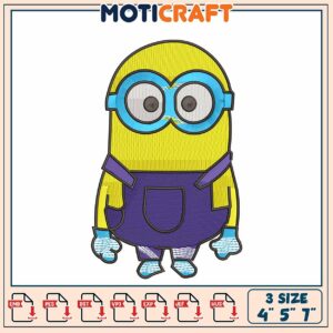 Minion Embroidery Design 3 Sizes