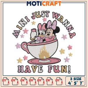 Mini Mouse Teacup Embroidery Design