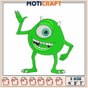 Mike Wazowski Embroidery Design