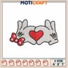 Mickey Mouse Hands Heart Embroidery Design
