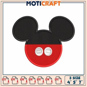 Mickey Mouse Embroidery Patch Design in Three Sizes Available