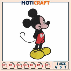 Mickey Mouse Embroidery Downloadable Design in Three Sizes