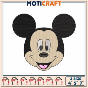 Mickey Mouse Embroidery Design for Machines in Multiple Sizes