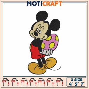 Mickey Mouse Embroidery Design for Cute Projects in Three Sizes