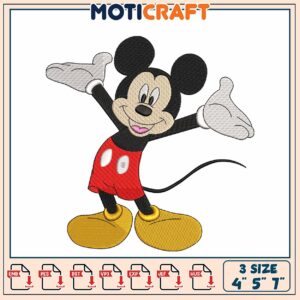 Mickey Mouse Embroidery Design for Creative Crafting Projects