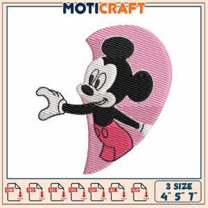 Mickey Mouse Embroidery Design for Craft Projects in Three Sizes
