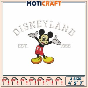 Mickey Mouse Disneyland Embroidery Design