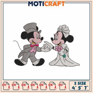 Mickey Minnie Wedding Embroidery Designs