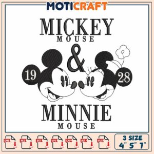Mickey Minnie Mouse Embroidery Design